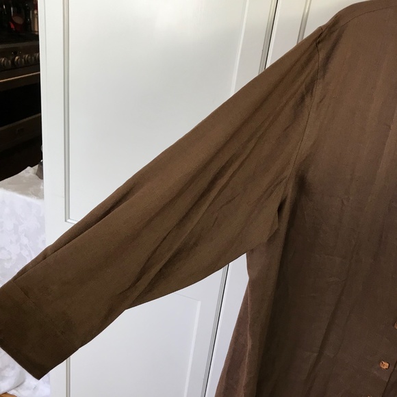 COLDWATER CREEK Linen Tunic Brown Long Sleeve Duster Jacket Women’s Plus Size 24 - Picture 7 of 16